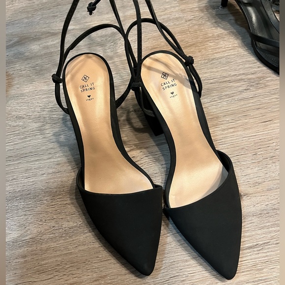 2 pairs of Strappy Black Sandal Heels Size 38/7.5 - Picture 2 of 7